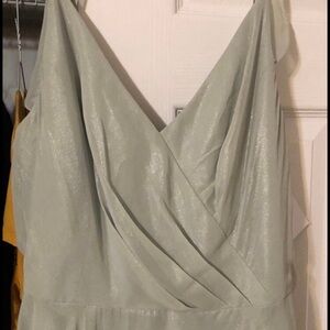 Dessy Collection Strapless Celadon Silver dress